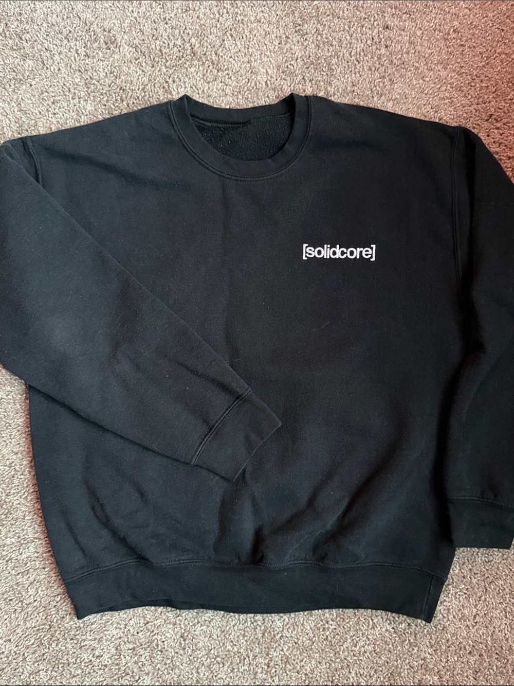 Solidcore embroidered black crewneck sweatshirt